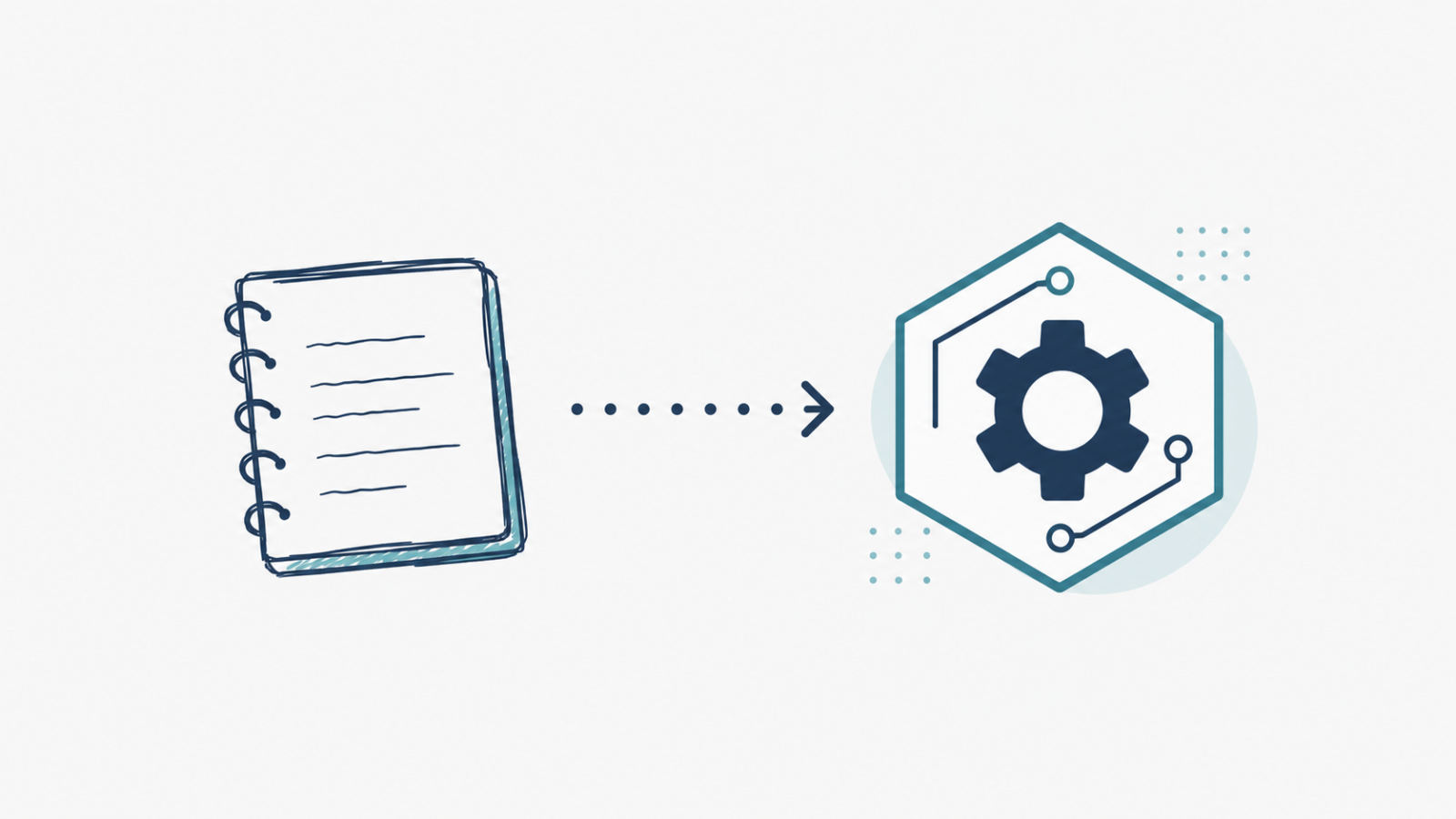 Illustration of a notebook transforming into a deployable API, representing the shift from script to data product