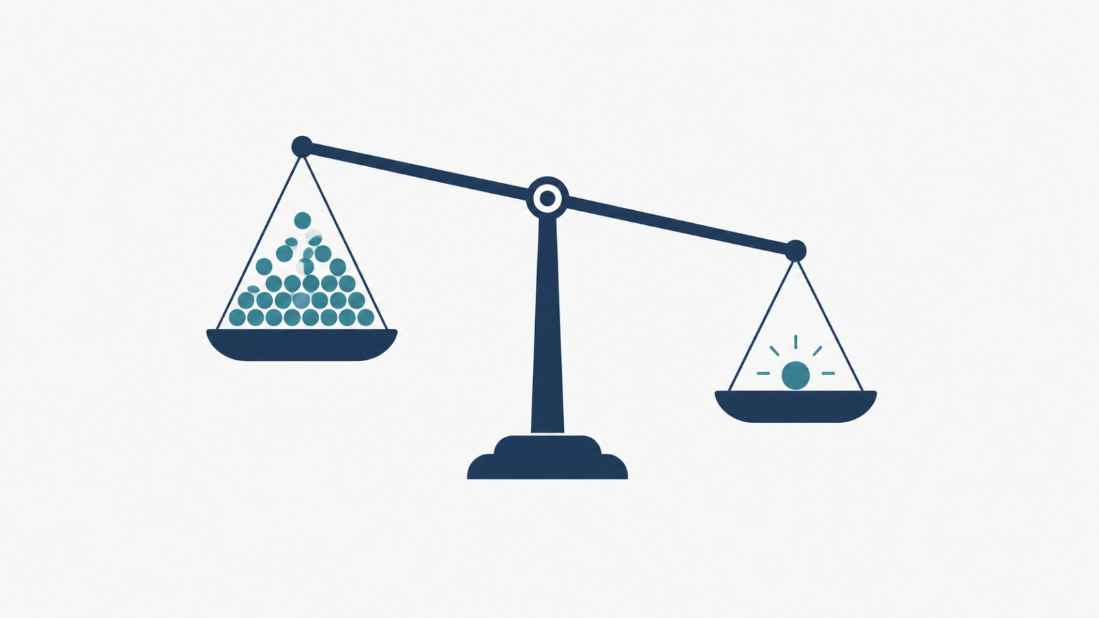 Illustration of an unbalanced scale representing majority and minority classes in imbalanced machine learning datasets
