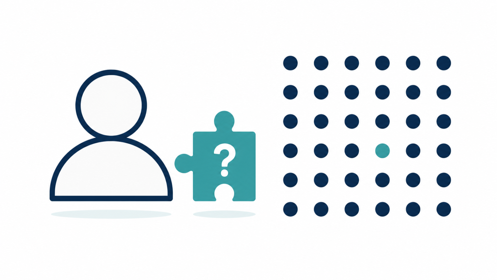 Illustration of a new user icon with no data, representing the cold start problem in recommender systems