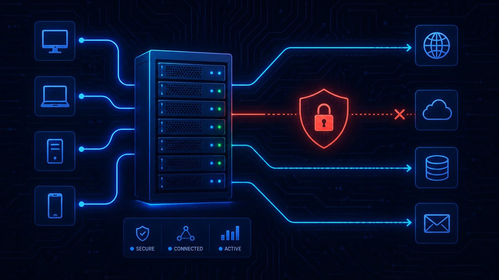 Illustration for the network intrusion detection classifier project, showing binary and 5-way attack classification results