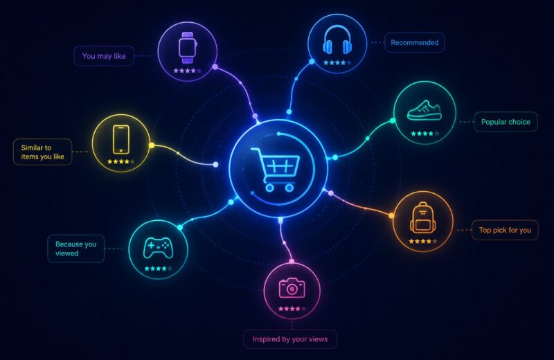 Illustration for the product recommendation engine project, combining collaborative filtering and content-based filtering