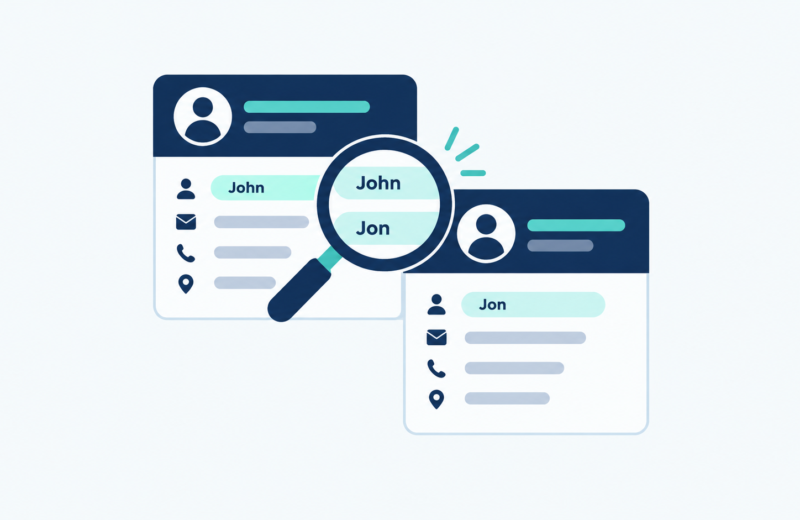 Illustration of two near-duplicate data records being compared and matched