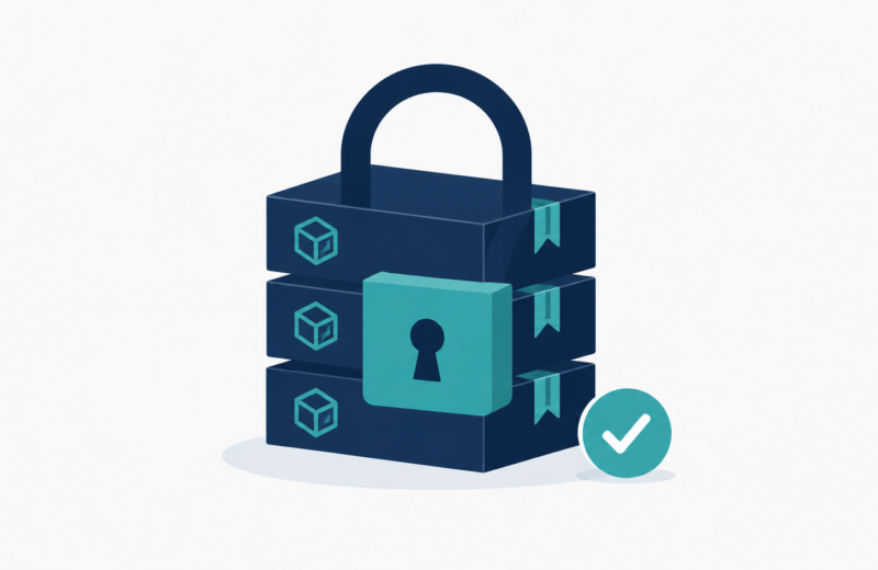 Illustration of a padlock securing pinned package versions for a reproducible Python environment