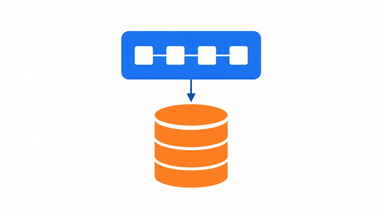 A transformation layer of linked blocks sitting on top of a database that runs it.